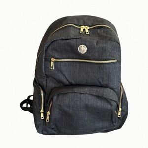 Jessica Moore Charcoal Gray Backpack With Multiple Organization Pockets